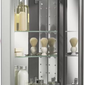 Recessed Surface Mount Frameless Medicine Cabinet with 2 adjustable shelves
